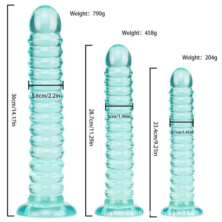 Clear Ribbed PVC Suction Cup Dildo