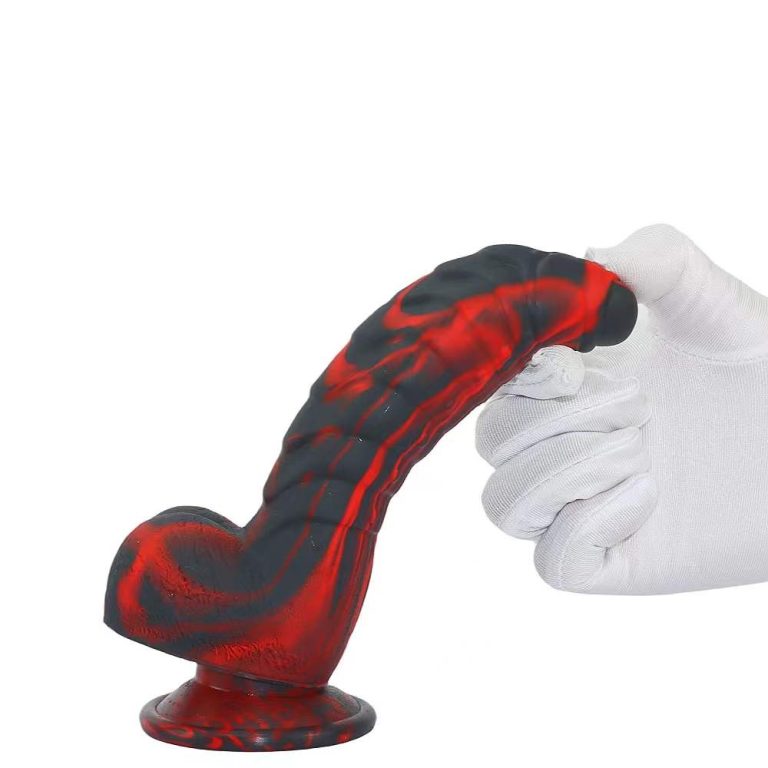 Flexible Curved Textured Suction Cup Dildo
