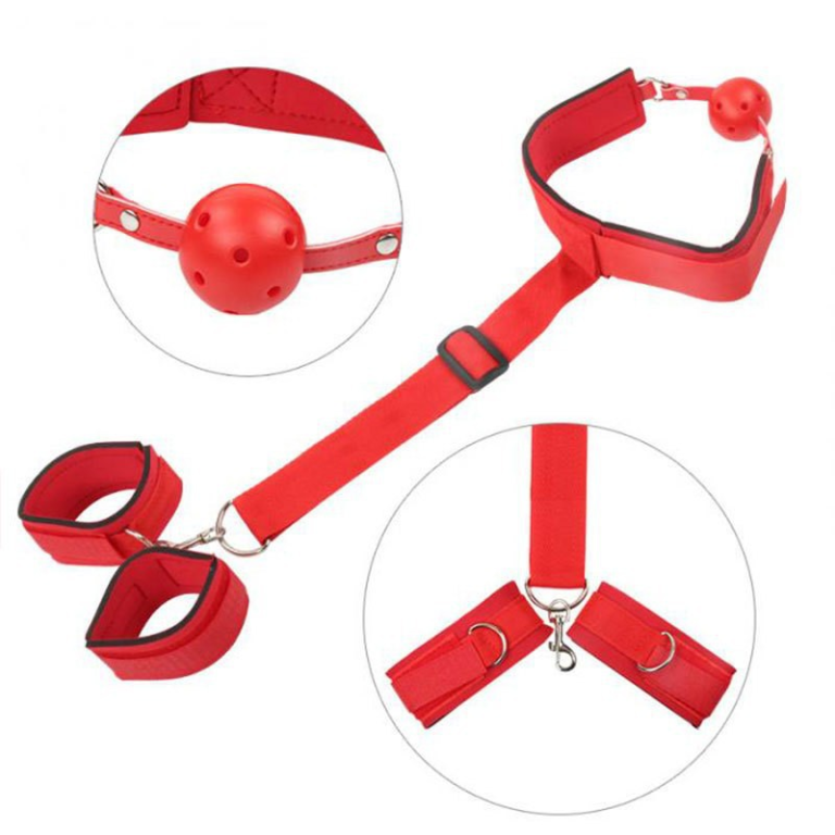 Adjustable Bondage Restraint and Gag Set